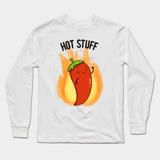 Hot Stuff Cute Chili Pun Long Sleeve T-Shirt